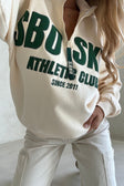 Green and Cream Fleece Oversized Vintage Kilkenny Sweater