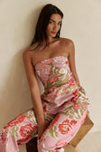 Pink Botanic Patch Floral Print Strapless Marleigh Top