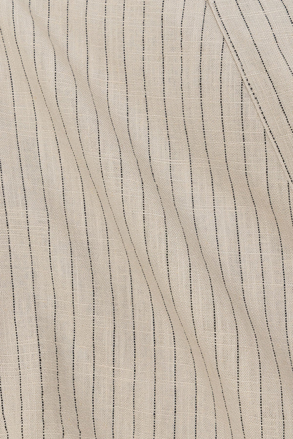 Grey and Black Pinstripe Strapless Bow Mini Tulia Dress