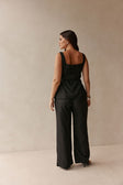 Black Button Tie Khaleesi Top