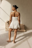 White Plunge Strappy Mini Kira Dress