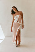 Pink Knit Strapless Overlay Elastic Danita Top