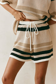 Quinn Stripe Shorts - Tan