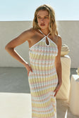 Yellow Stripe Halter Maxi Bexley Dress
