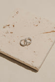 Silver Toned Chain Link Hoop Eve Huggie Earrings