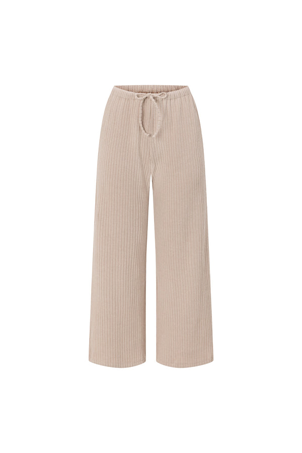 Stone Grey Elastic Drawstring Tarika Pants