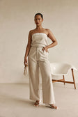 Beige Vintage Lace Detail Millie Pants