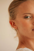 Gold Toned Chain Link Hoop Eve Huggie Earrings