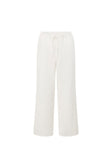 White Cotton Elastic Drawstring Gaia Pants