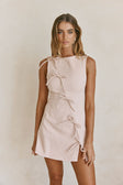Blush Front-Tie Bow Mini Kapri Dress
