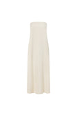 Beige Strapless Cut Out Side Split Maxi Belen Dress