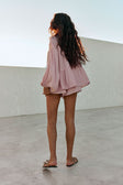 Blush Pink Long Sleeve Button Up Panel Huxley Top