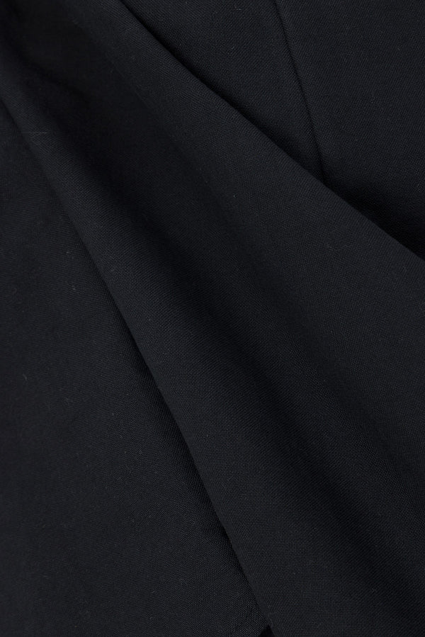 Black High Waist Elastic Drawstring Akel Shorts