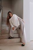 Grey Silky High Waist Relax Lyla Pants