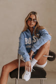 Sky Blue Fleece Oversized Vintage Bleeker Street Sweater