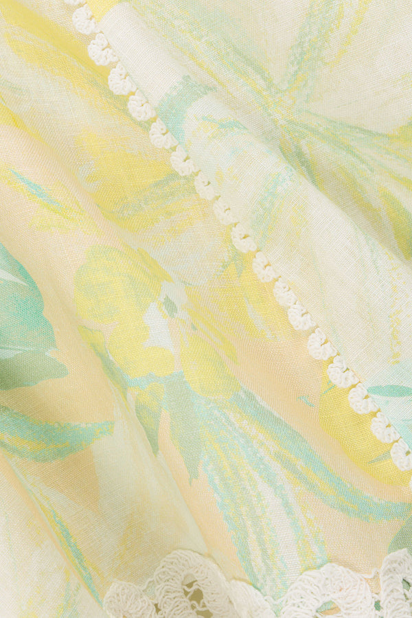 Green Fiore Festivio Print A Line Mini Stelle Dress