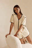 Cream V-Neck Boxy Adelia Top