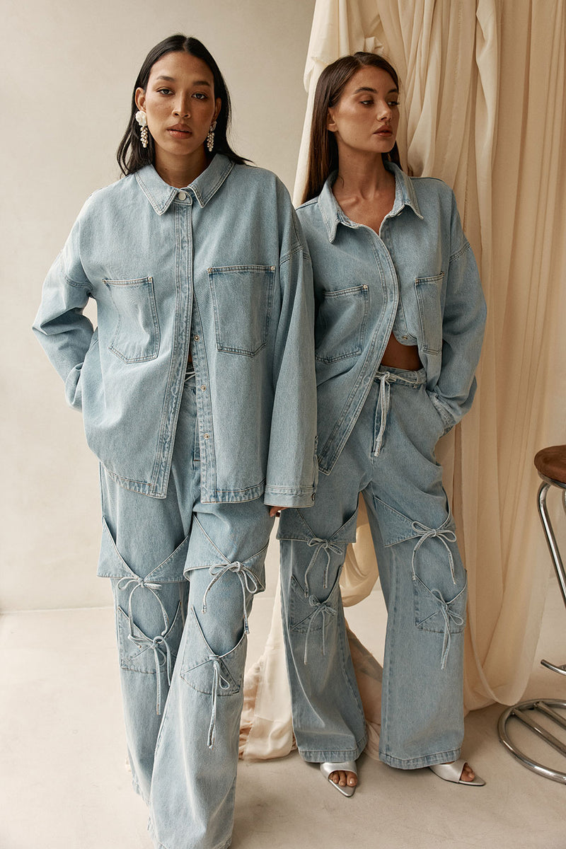 Poet Denim Jacket  - Light Blue