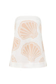 White Coastal Shell Print Strapless Bahari Top
