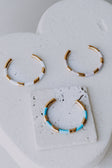 Gold Plated and Beige Stripe Evelyn Bangle