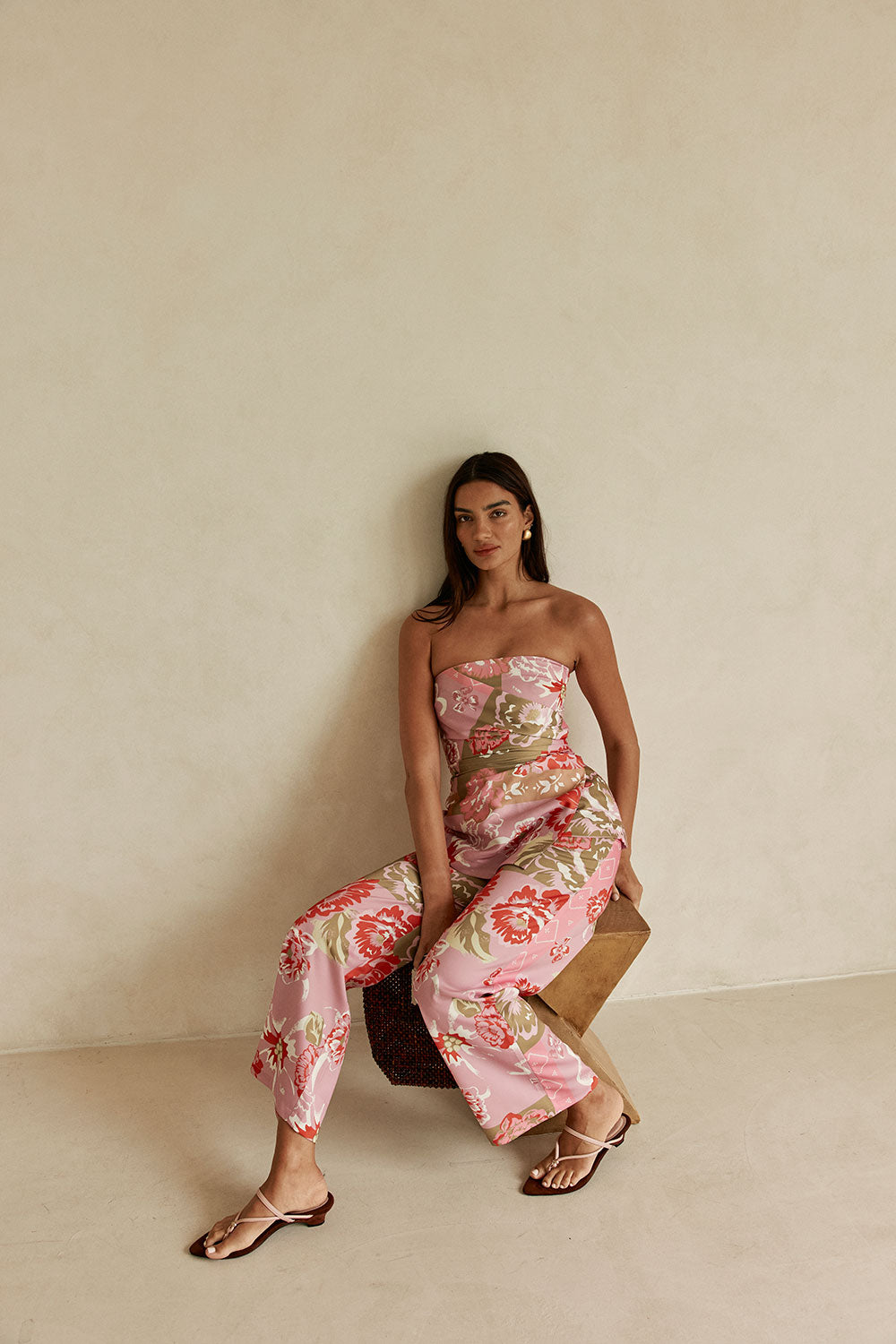 Pink Botanic Patch Floral Print Pocket Marleigh Pants