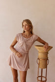 Musk Pink One Shoulder Gathered Mini Dally Dress