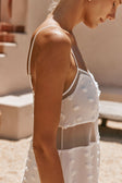 Miliano Adjustable Thin Strap Panelled Maxi Dress - White