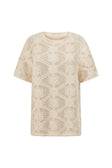 Beige Crochet Lace Rosiah T Shirt Top