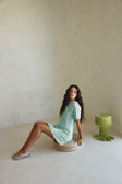 Mint Green Crochet Knit Drawsring Leah Skirt