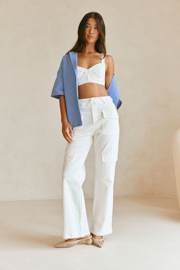 White High Waist Pocket Trouser Allani Pants
