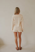 Cream Cable Knit High Waist Holli Shorts
