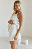 White Twin Pocket Drawstring Mini Davina Skirt