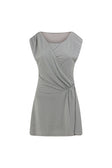 Grey One Shoulder Ruched Mini Dally Dress