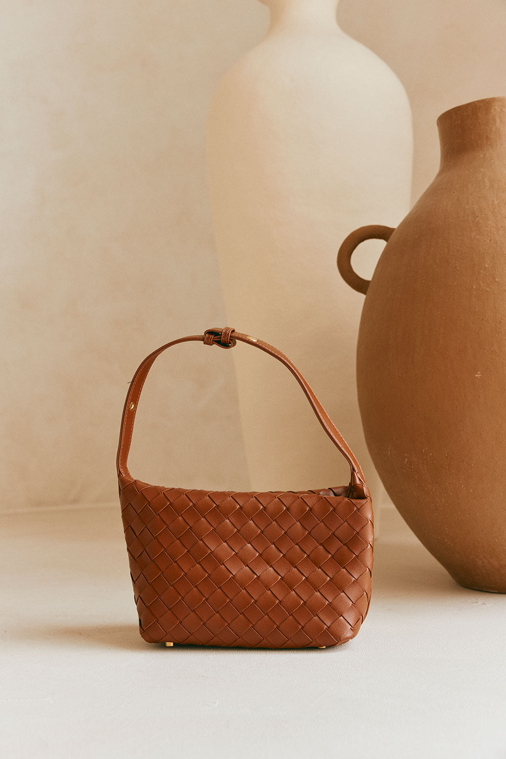 Milana Woven Bag - Tan Brown