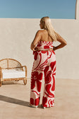 Red and Pink Darling Floral Print Drawstring Enya Pants
