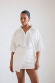 Paige Button Top - White