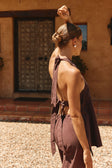 Chocolate Brown Halter Elara Top