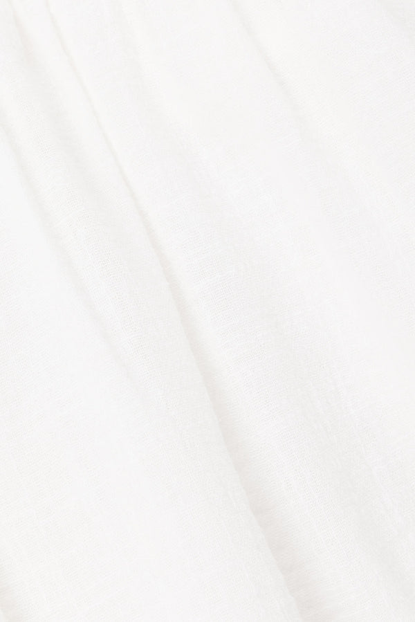 Eli Thin Strap Button Up Mini Dress - White