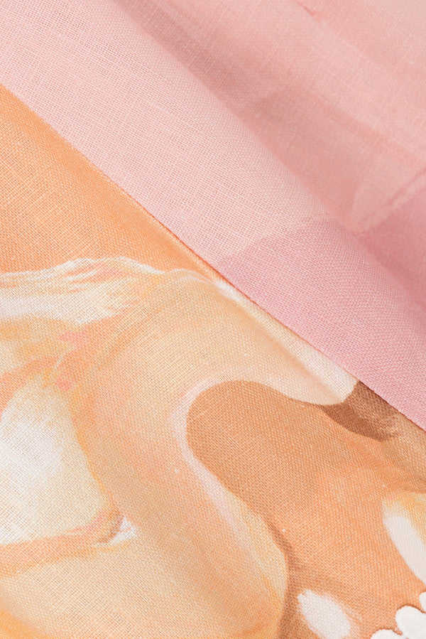 Ragazza Thick Strap Button Up Lace Top - Pink, White, Purple, OrangeTramonto Print