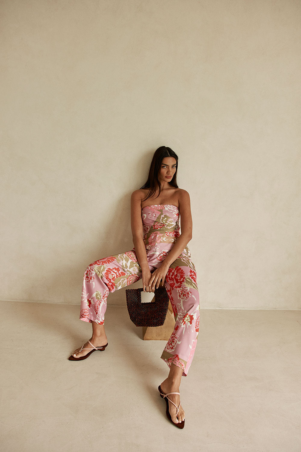 Pink Botanic Patch Floral Print Pocket Marleigh Pants