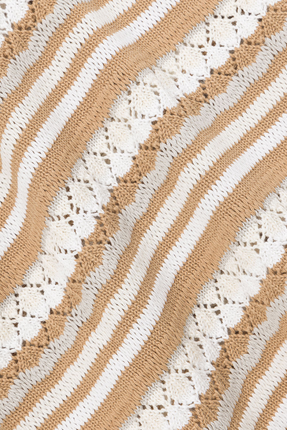Chocolate Brown Striped Knit Long Sleeve Alaiya Top