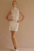 Cream Knit Thin Elastic Waist Mini Ellamay Skirt