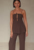 Chocolate Brown Strappy Backless Ashton Jumpsuit