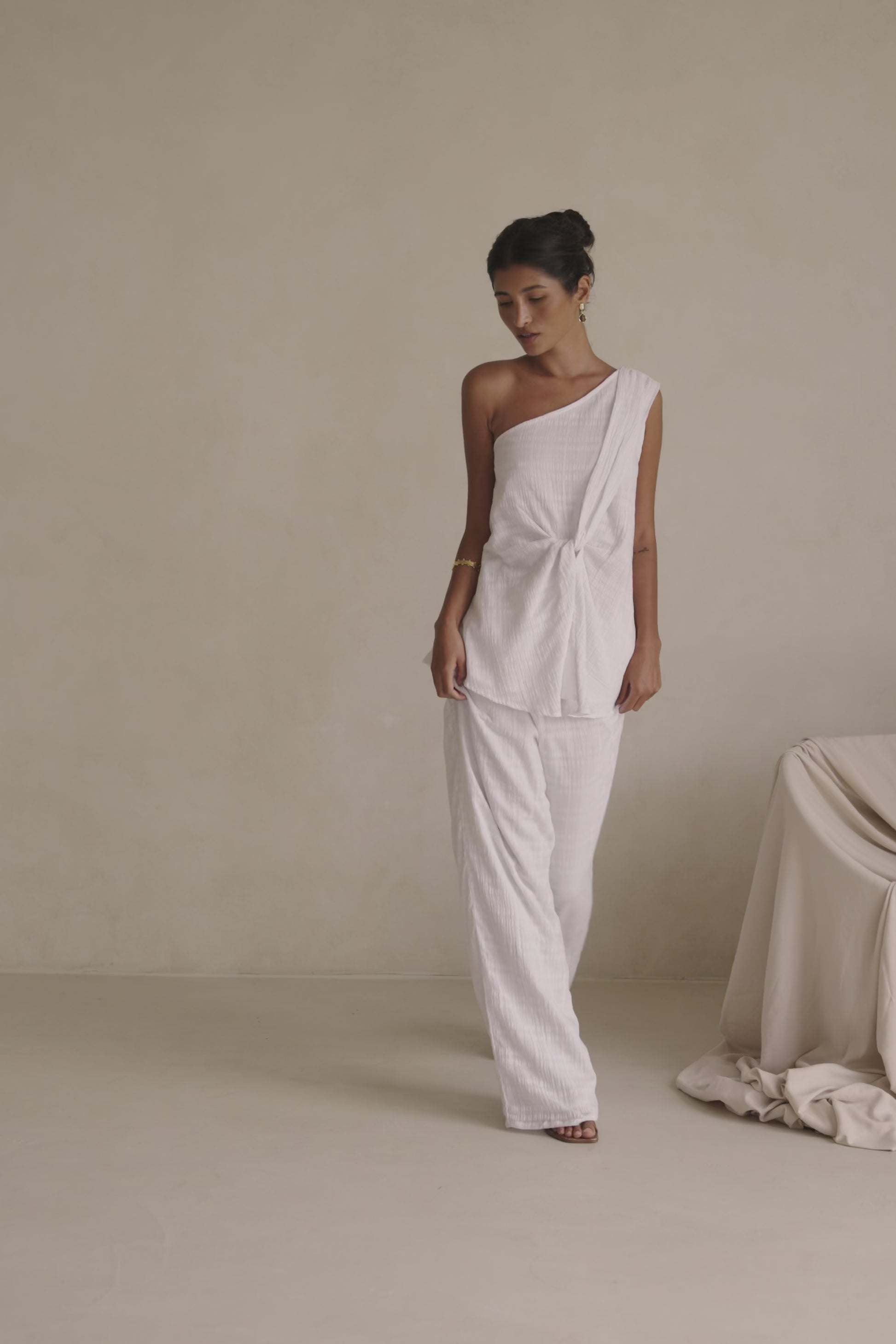 White Plaid High Waist Sofia Pants