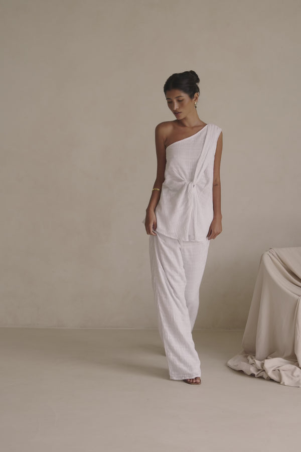 White Plaid High Waist Sofia Pants