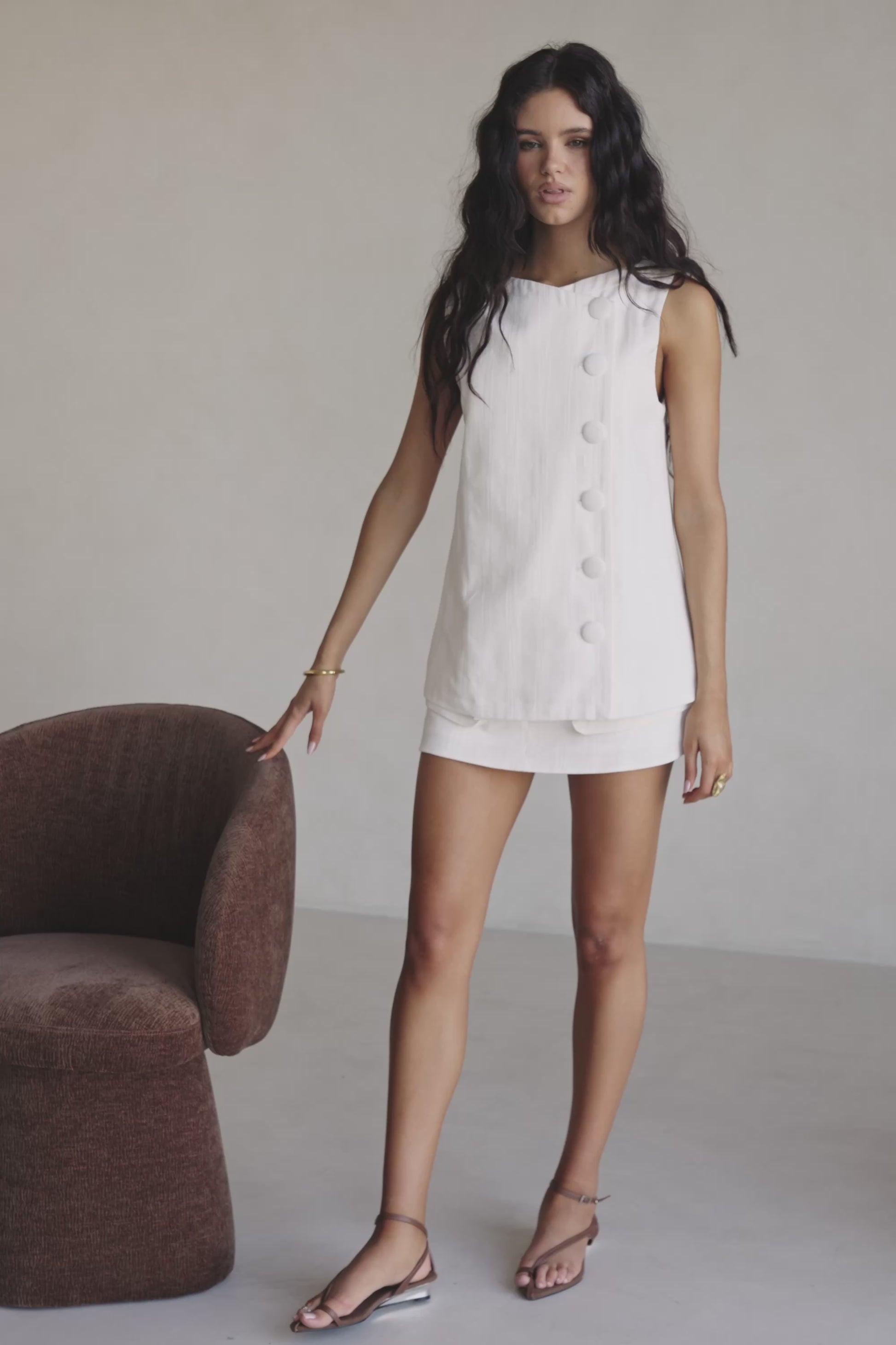 White Cotton Pocket A Line Mini Journey Skirt
