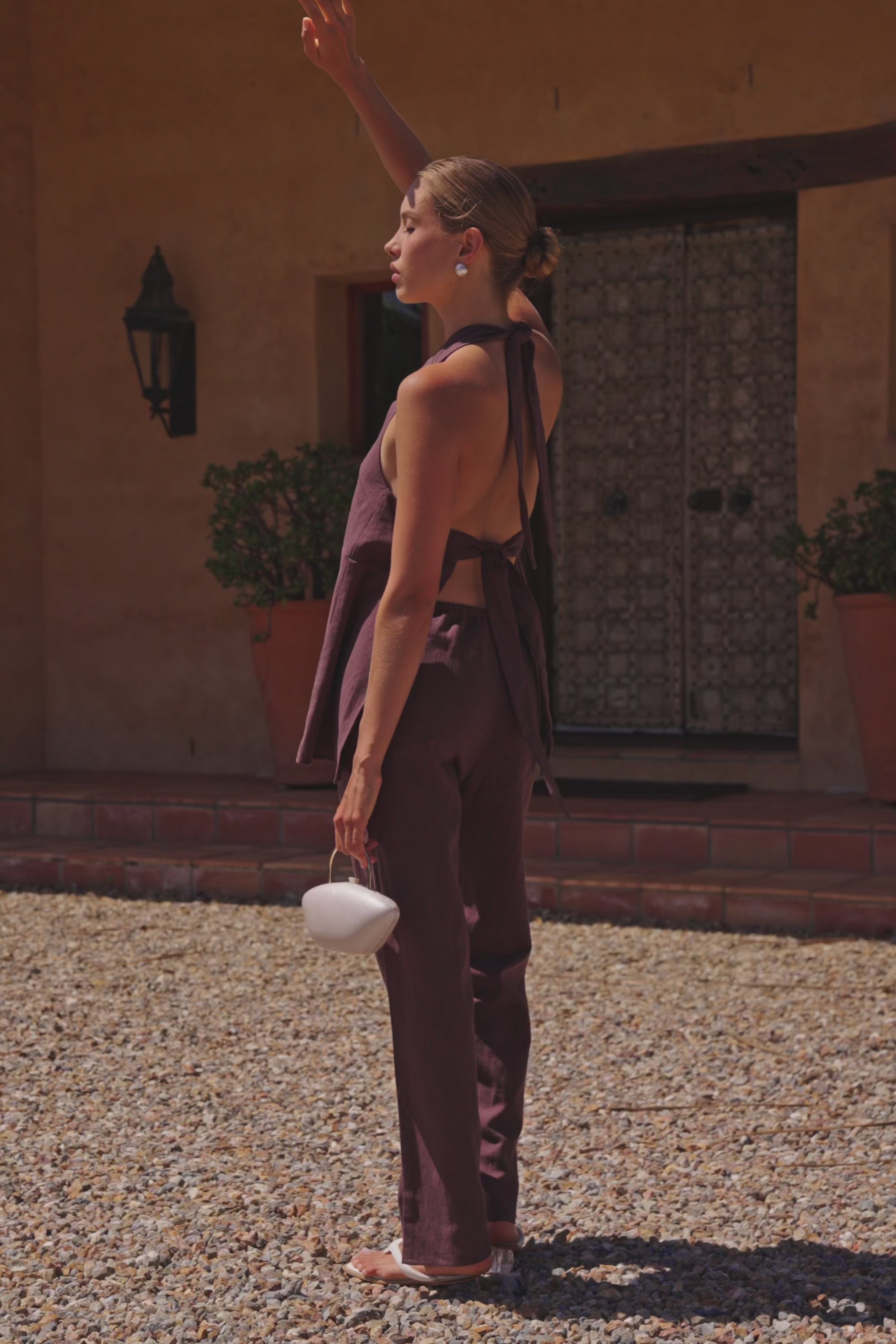 Chocolate Brown Halter Elara Top