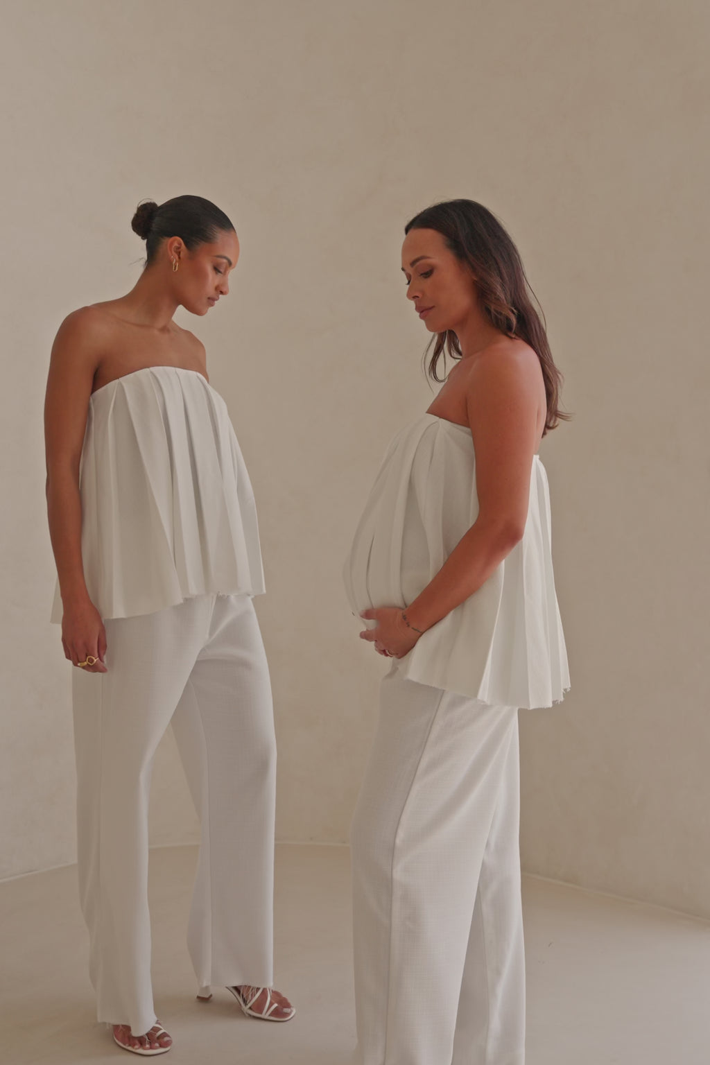 White Relaxed Elastic Drawstring Kamila Pants