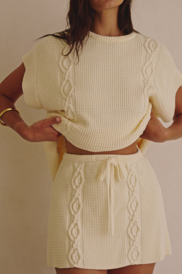 Nevaeh Knit Top - Cream