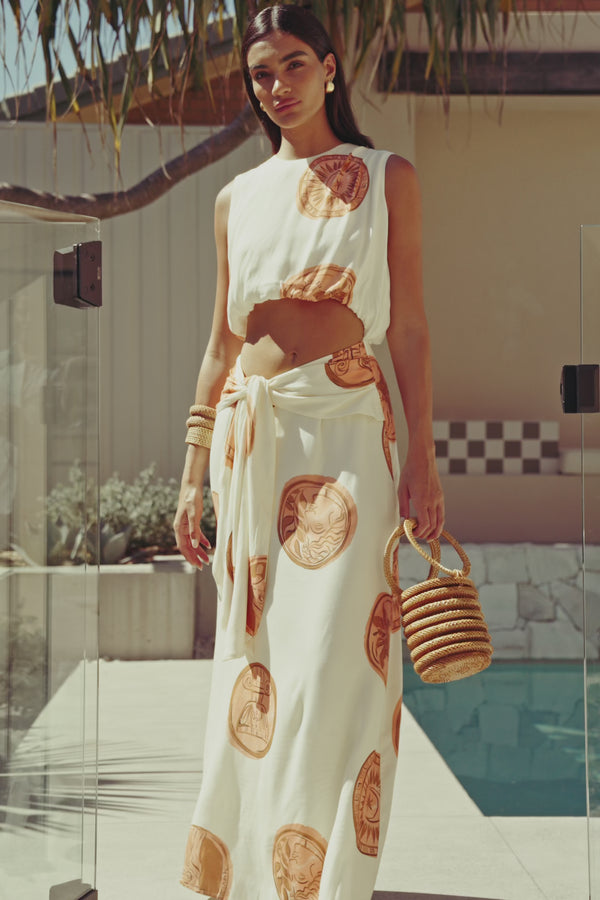 Cream Nomisma Sea Shell Print Maxi Millie Dress